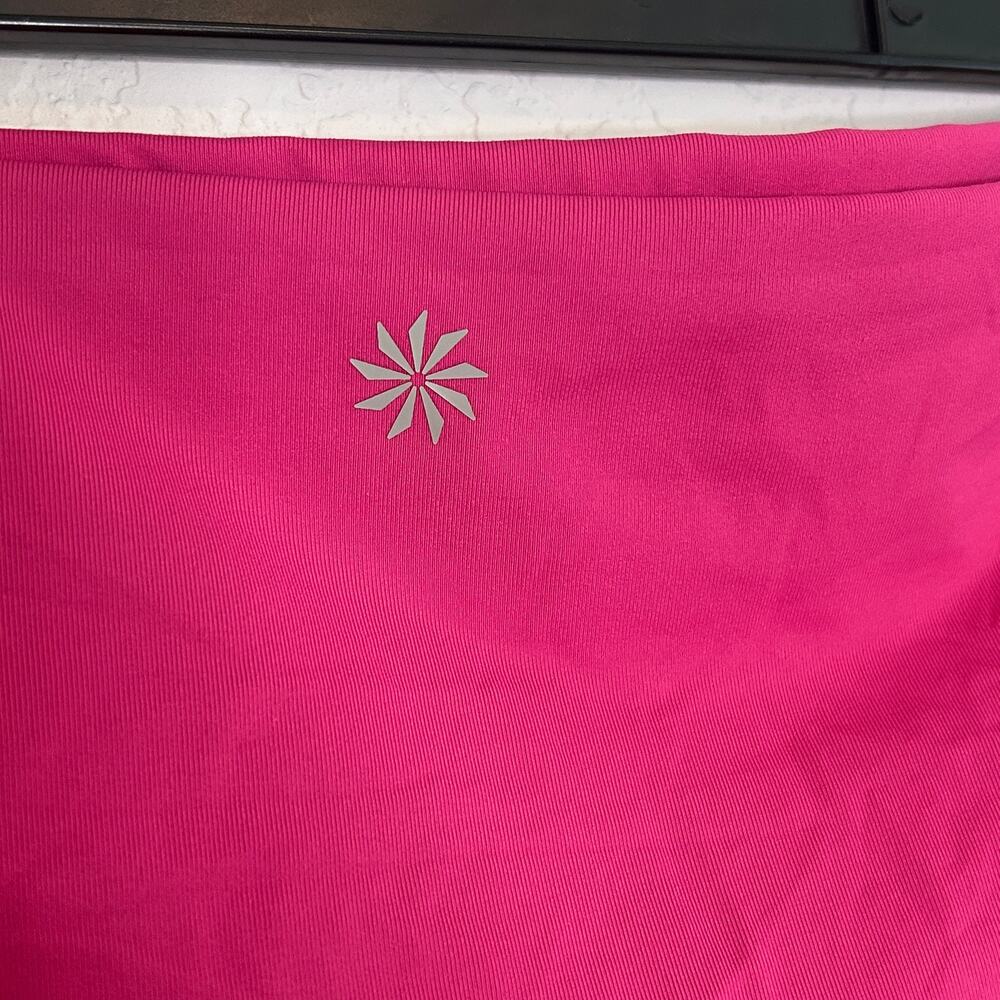 NWT Athleta High Waist Bikini Bottom Pink Sz Large - Picture 3 of 5